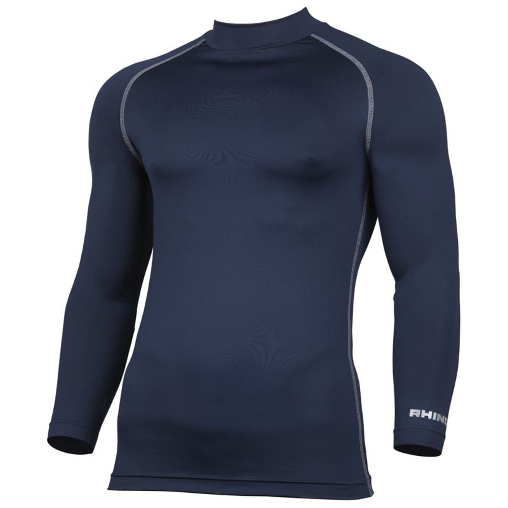 Rhino Mens Thermal Underwear Long Sleeve Base Layer Vest Top / Navy